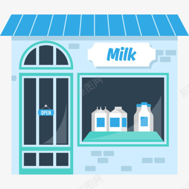 牛奶食物建筑收藏图标图标