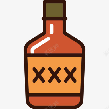 威士忌wildwest2线性颜色图标图标
