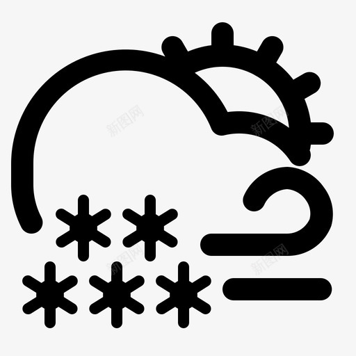 雪有风云太阳图标svg_新图网 https://ixintu.com 云 天气 太阳 雪有风