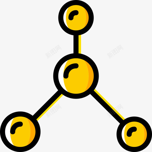 原子科学9黄色图标svg_新图网 https://ixintu.com 原子 科学9 黄色