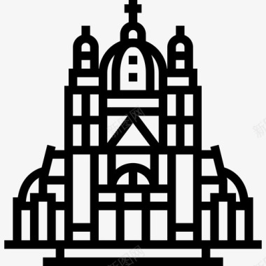 圣心大教堂地标直线形图标图标