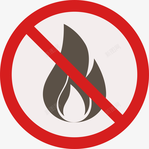火灾警告标志圆形平面图标svg_新图网 https://ixintu.com 圆形平面 火灾 警告标志