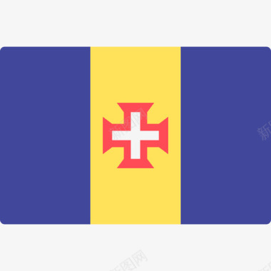马德拉国际旗帜长方形图标图标