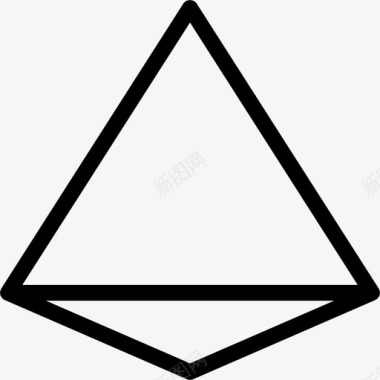 四面体形状6线形图标图标