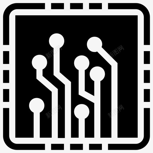 信息技术电路板计算机科学图标svg_新图网 https://ixintu.com 人工智能字形图标 信息技术 处理器芯片 未来技术 电路板 计算机科学