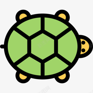 乌龟宠物3彩色图标图标