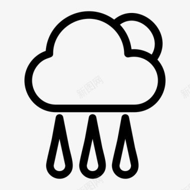 下雨气象天空图标图标