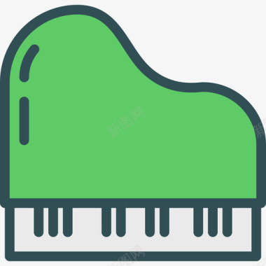 钢琴活动线性颜色图标图标