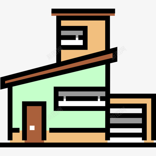 住宅房地产15线性颜色图标svg_新图网 https://ixintu.com 住宅 房地产15 线性颜色