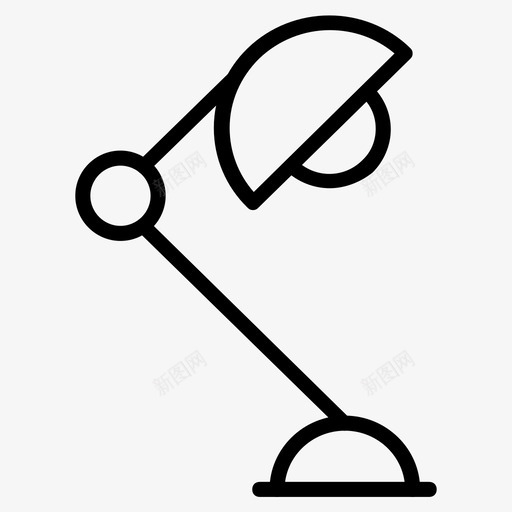 电灯办公桌家具图标svg_新图网 https://ixintu.com 办公桌 家具 照明 电灯 科技线