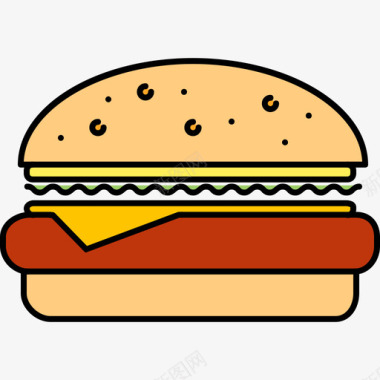 汉堡食品和饮料12颜色128px图标图标