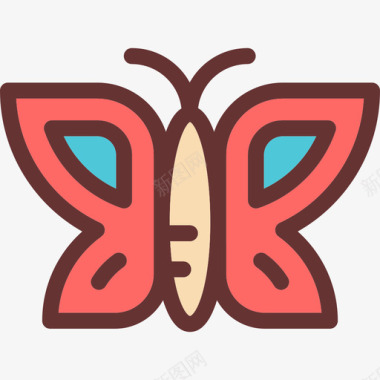 蝴蝶动物14线形颜色图标图标