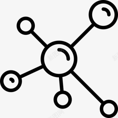 分子教育图标集合线性图标