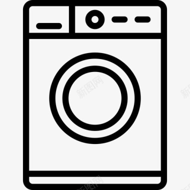 洗衣机家用电器套装直列式图标图标
