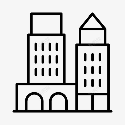 建筑物城市高层建筑图标svg_新图网 https://ixintu.com 办公室 城市 城镇 建筑物 高层建筑