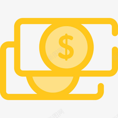 金钱创业和新业务5黄色图标图标