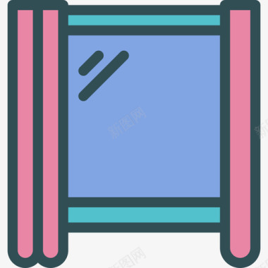 窗户户型2线性颜色图标图标