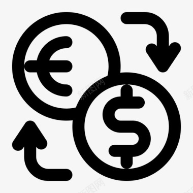 欧元兑美元兑换金融图标图标