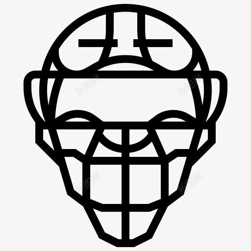 头盔棒球帽子图标svg_新图网 https://ixintu.com 头盔 帽子 棒球 棒球线 防护 面罩