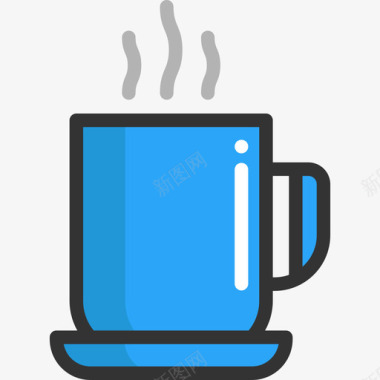 咖啡杯秋季元素5线性颜色图标图标