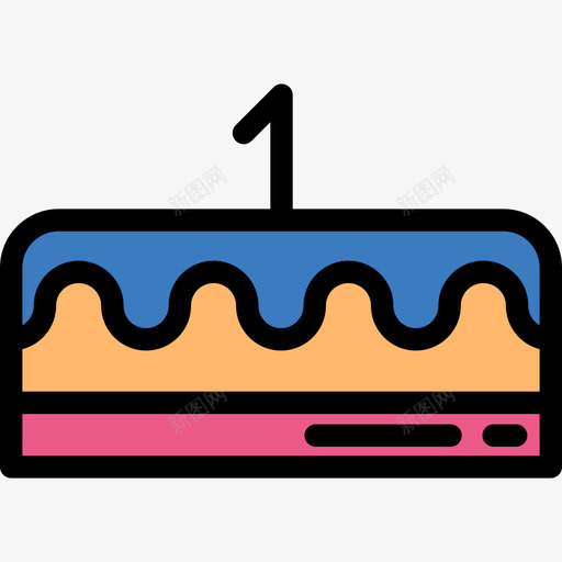 生日蛋糕生日派对系列线性颜色图标svg_新图网 https://ixintu.com 生日派对系列 生日蛋糕 线性颜色
