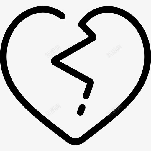 心碎为你的接口2线性图标svg_新图网 https://ixintu.com 为你的接口2 心碎 线性