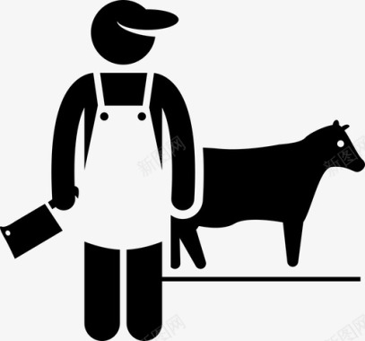 牛屠夫牲畜肉类图标图标