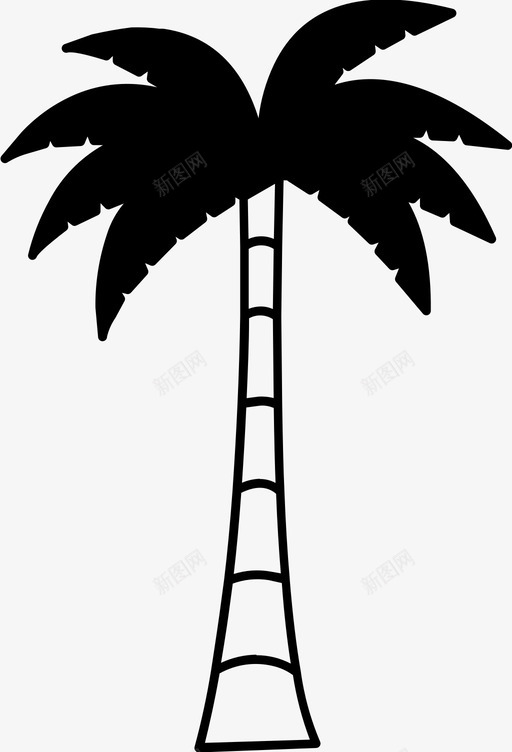 棕榈树椰子树植物图标svg_新图网 https://ixintu.com 度假 棕榈树 植物 椰子树