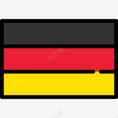 德国旗帜系列长方形图标图标