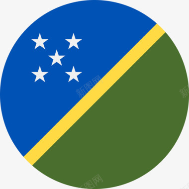 所罗门群岛国旗圆形图标图标