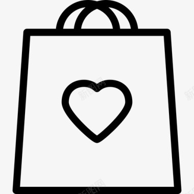 购物袋情人节系列直系图标图标
