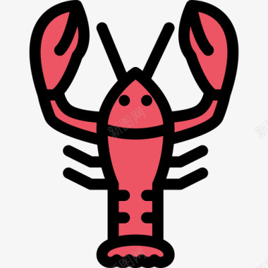 龙虾宠物3彩色图标图标