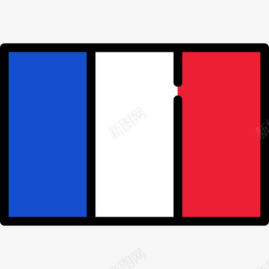 法国旗帜收藏长方形图标图标