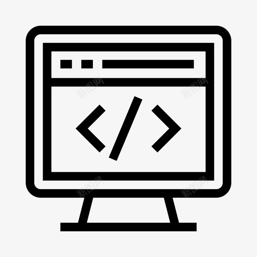 编码互联网监视器图标svg_新图网 https://ixintu.com 互联网 监视器 编码 编程 编程线 网页