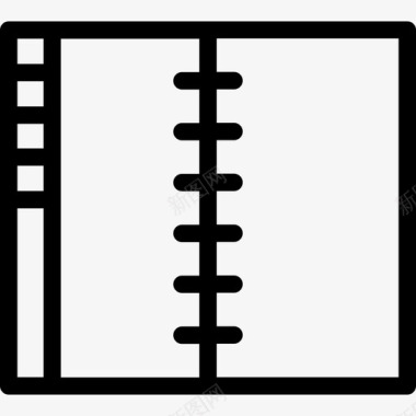日记学习元素线性图标图标