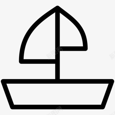 船帆船海上图标图标