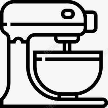 搅拌机厨房2线性图标图标