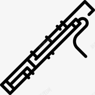 巴松管乐器2线状图标图标