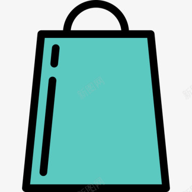 购物袋电子商务图标系列线性颜色图标