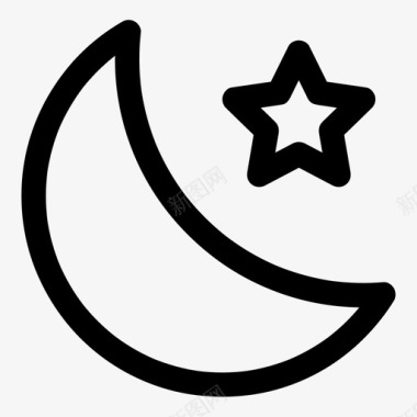 夜月亮天空图标图标
