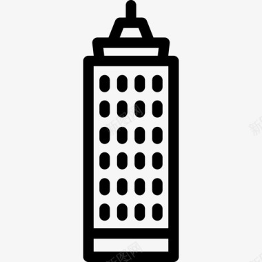 摩天大楼建筑施工2线性图标图标