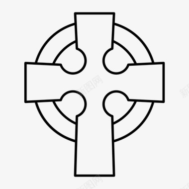 凯尔特十字爱尔兰异教图标图标