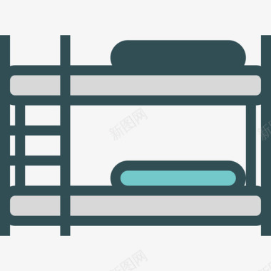 床铺户型2线性颜色图标图标
