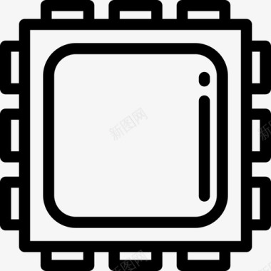 Cpu电子9线性图标图标