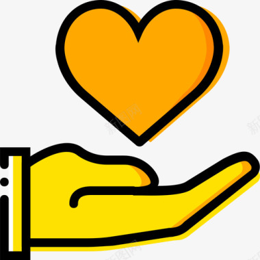 心脏手势7黄色图标图标