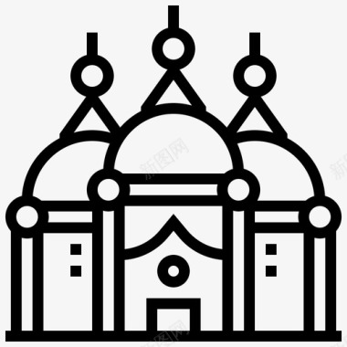 巴德沙希清真寺建筑地标图标图标
