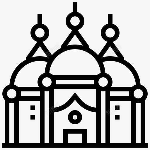 巴德沙希清真寺建筑地标图标svg_新图网 https://ixintu.com 地标 地标1号线 巴德沙希清真寺 建筑