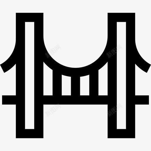 金门大桥地标7直线图标svg_新图网 https://ixintu.com 地标7 直线 金门大桥