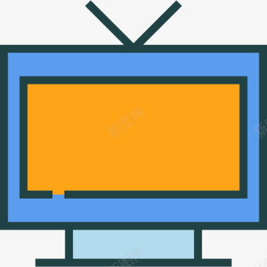 电视电子6线性彩色图标图标