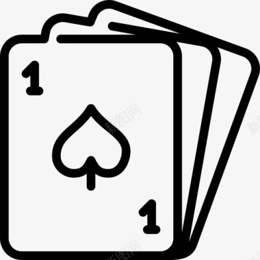 扑克游戏2直线图标图标